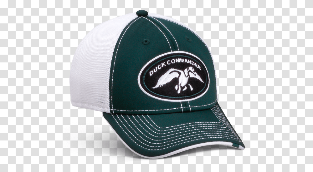 Duck Commander Logo Hat Green And White Baseball Cap, Clothing, Apparel Transparent Png