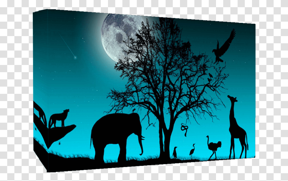 Duck Egg Blue Animals Silhouette Moon And Animals Silhouette, Bird, Antelope, Wildlife, Mammal Transparent Png