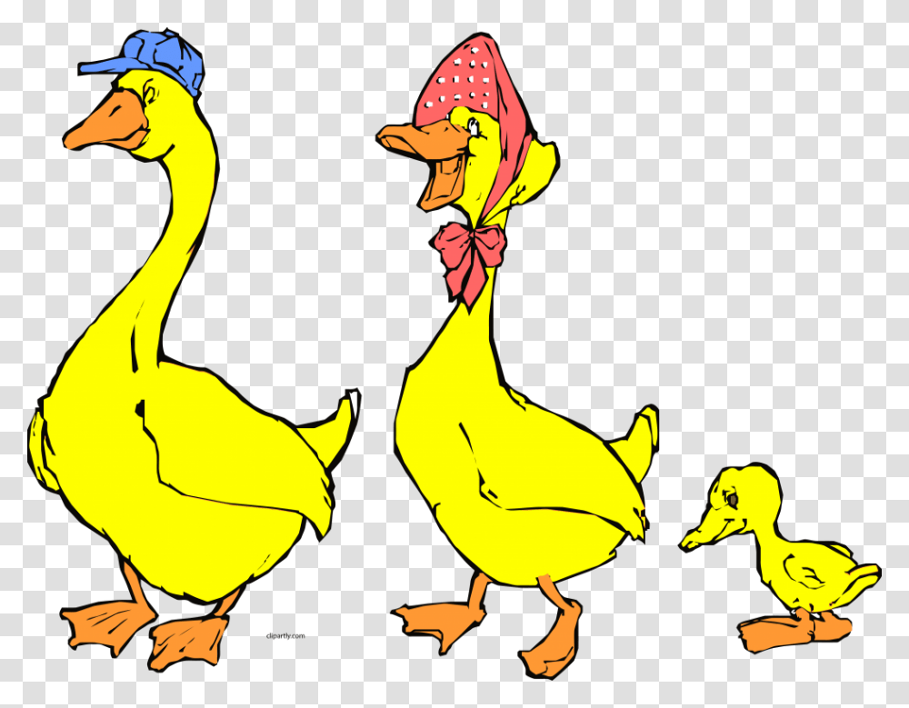 Duck Family Clipart, Bird, Animal, Fowl, Poultry Transparent Png