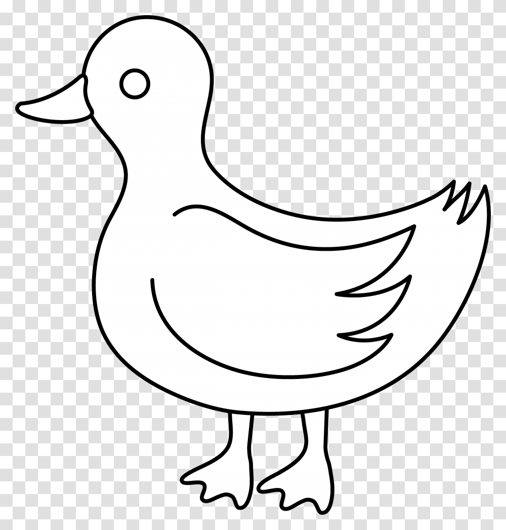 Duck Outline Group With Items, Bird, Animal, Goose Transparent Png