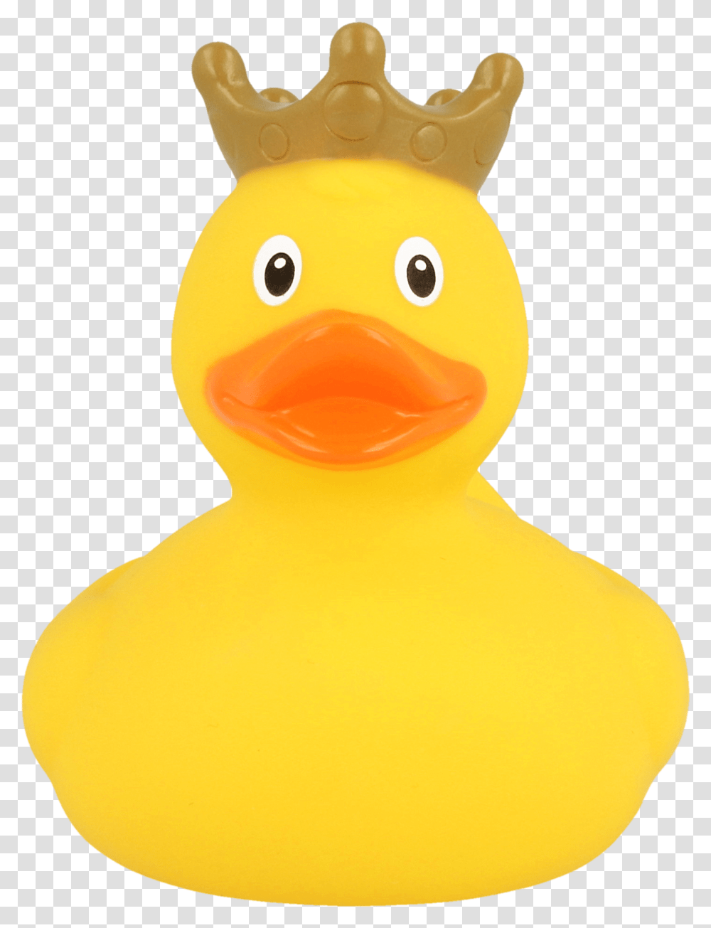 Duck With A Crown Yellow Rubber Duck Front View, Toy, Plush, Snowman, Winter Transparent Png