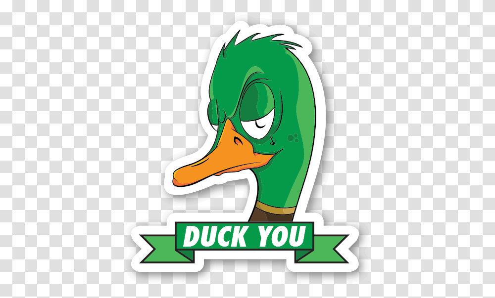 Duck You Sticker, Animal, Bird, Waterfowl Transparent Png