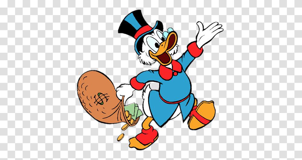 Ducktales Scrooge Mcduck Holding Money Bag, Elf, Super Mario Transparent Png