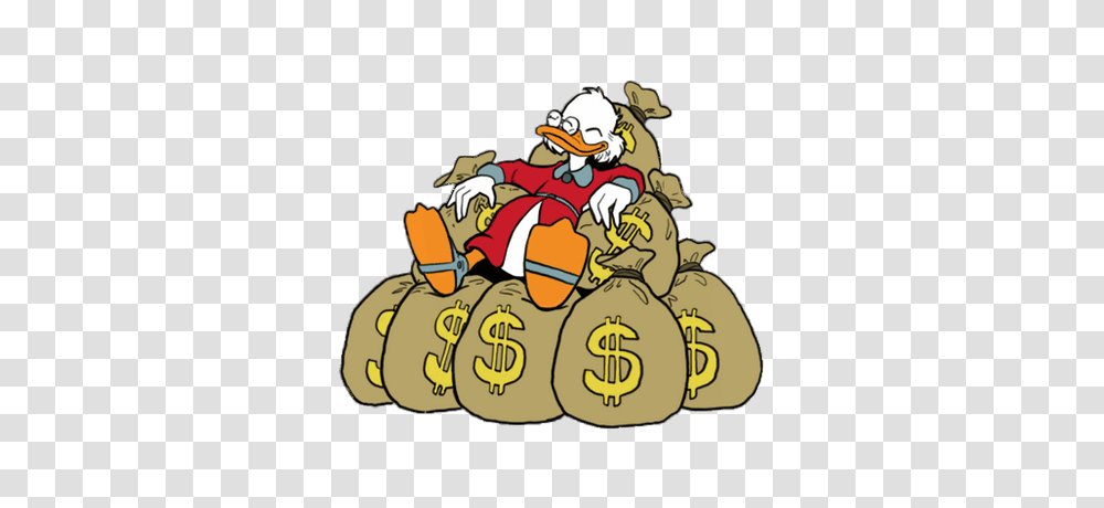 Ducktales Scrooge Mcduck Lying On Money Bags, Plant, Angry Birds, Super Mario Transparent Png