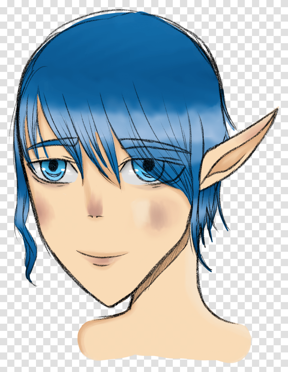 Dude Blue Hair Eyes By Drayweeb101 Cartoon, Face, Person, Human, Book Transparent Png