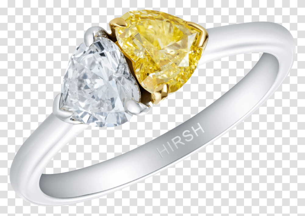 Duet Yellow And White Heart Shape Diamond Ring Solid, Jewelry, Accessories, Accessory, Gemstone Transparent Png