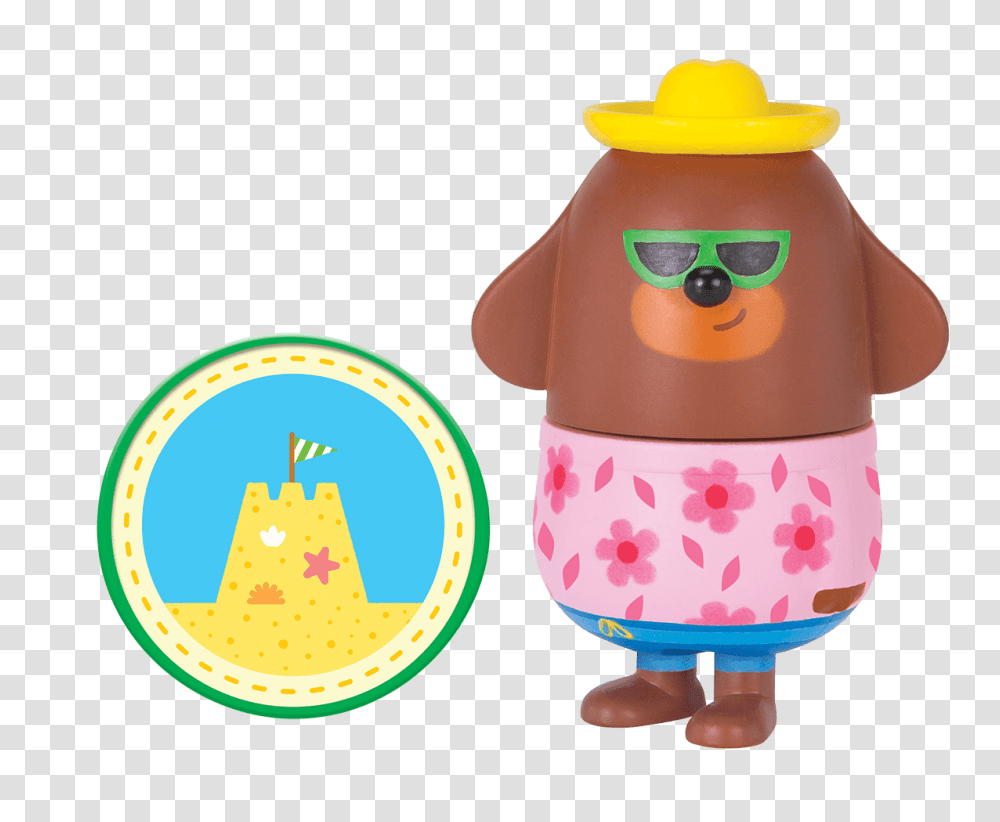 Duggee With Sand Castle Badge, Toy, Plush, Person Transparent Png