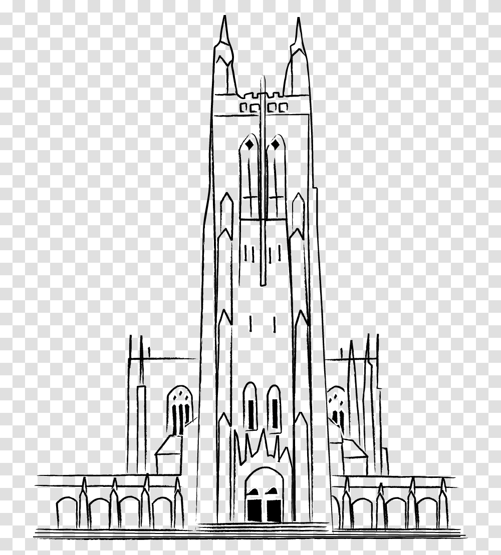 Duke Chapel Duke University Chapel Sketch, Architecture, Building, Tower, Bell Tower Transparent Png