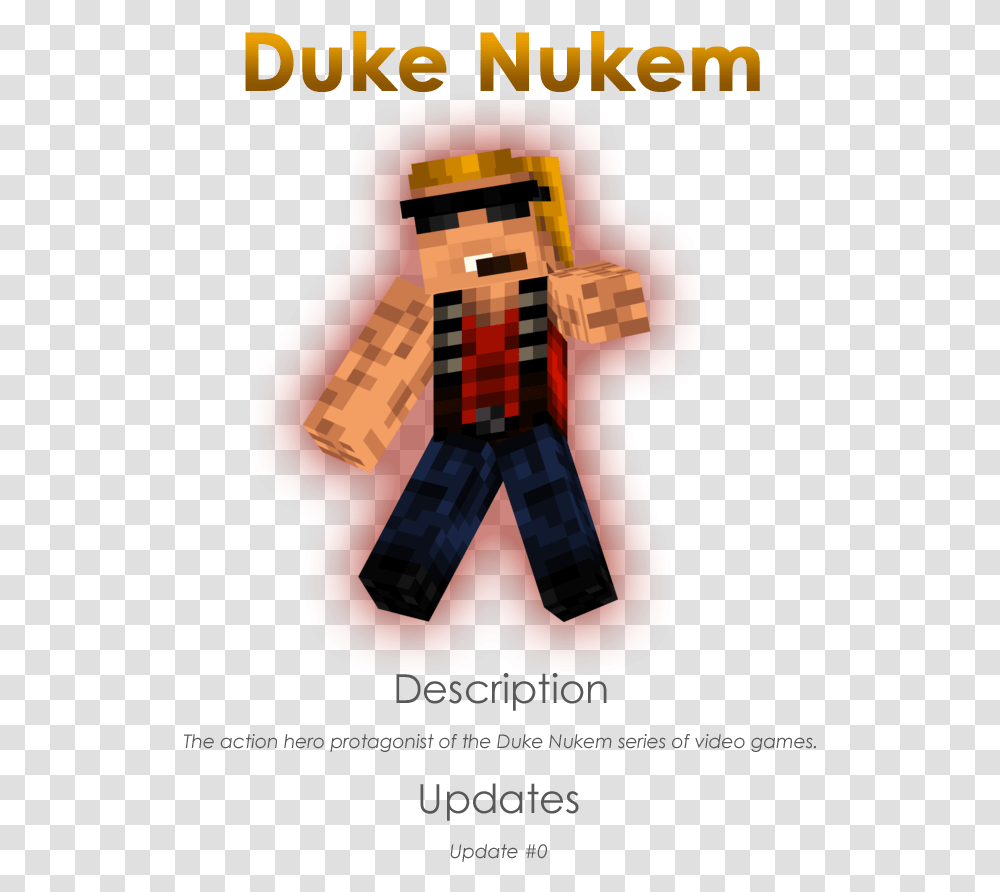 Duke Nukem Minecraft Skin Poster, Label, Text, Symbol, Logo Transparent Png