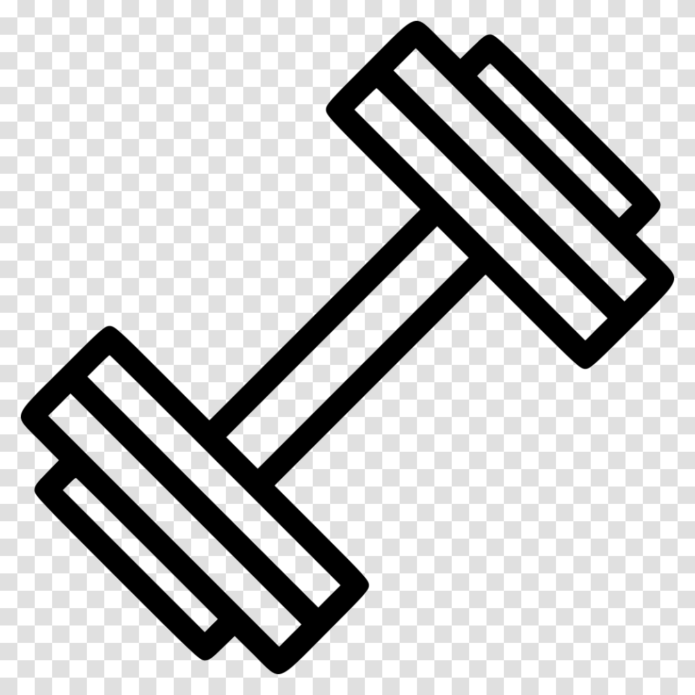 Dumbbell Barbell Fitness Sport Gym Icon Free Download, Hammer, Tool, Sports, Croquet Transparent Png