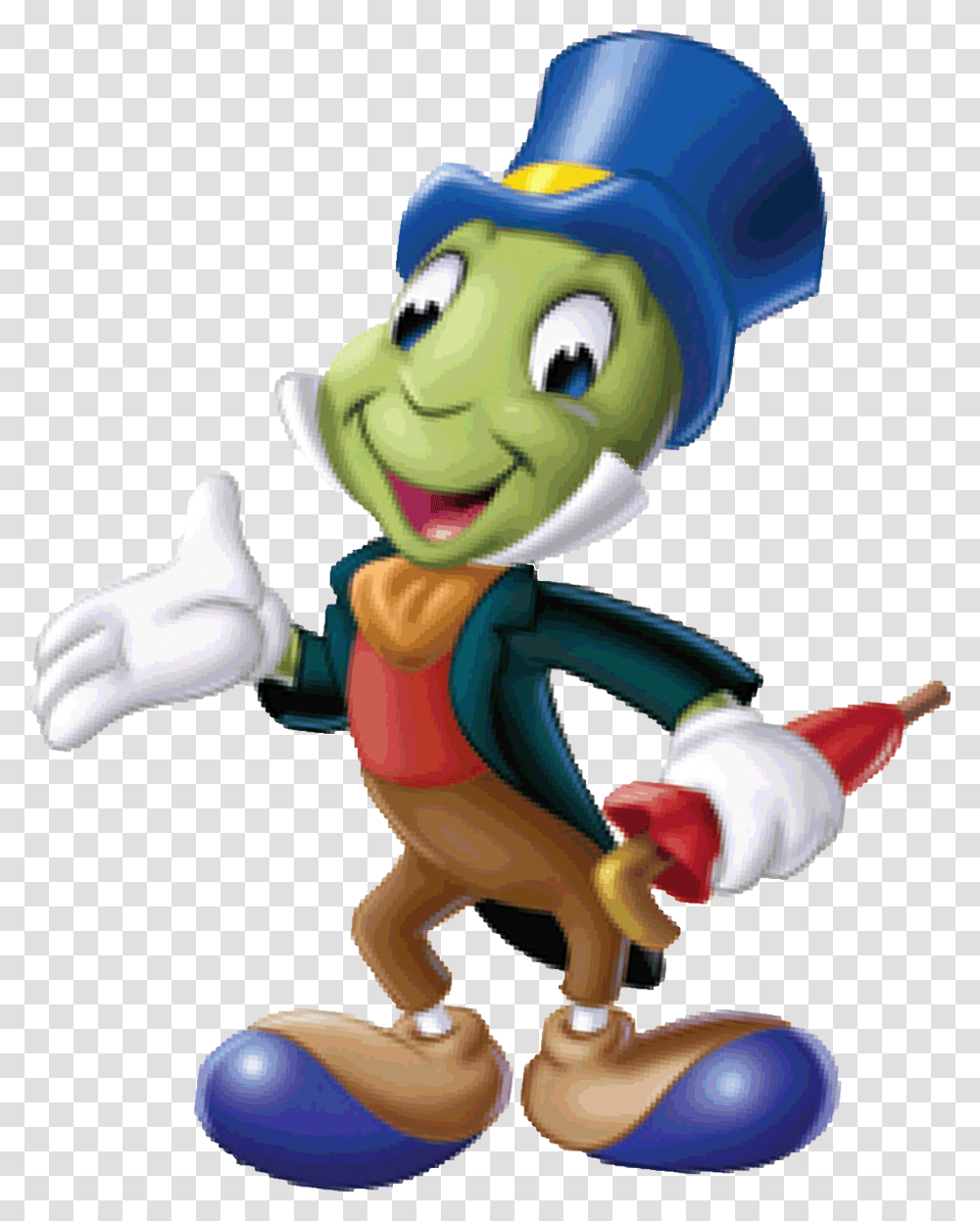 Dumbo And Jiminy Cricket Clipart Download Jiminy Cricket, Toy, Performer, Mascot, Figurine Transparent Png