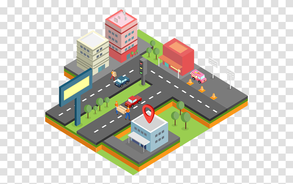 Dumbo Delivery Banner Isometric City, Road, Tarmac, Terminal, Intersection Transparent Png