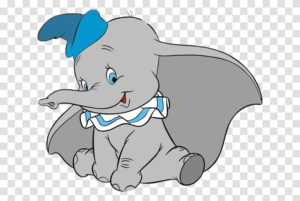 Dumbo Elephant Cartoon Disney Bluewhite Dumbo Disney, Wildlife, Animal, Mammal Transparent Png