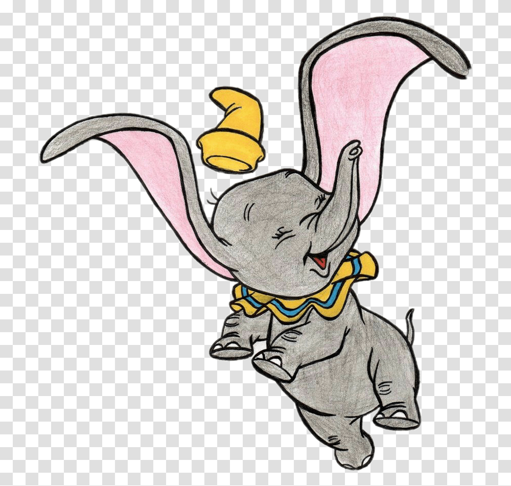 Dumbo Elephant Cartoon Sticker Stickeremix Disney Smile, Wildlife, Animal, Mammal, Bat Transparent Png