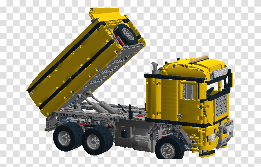 Dump Truck Instruction Model Trailer Truck, Transportation, Vehicle, Bulldozer, Tractor Transparent Png