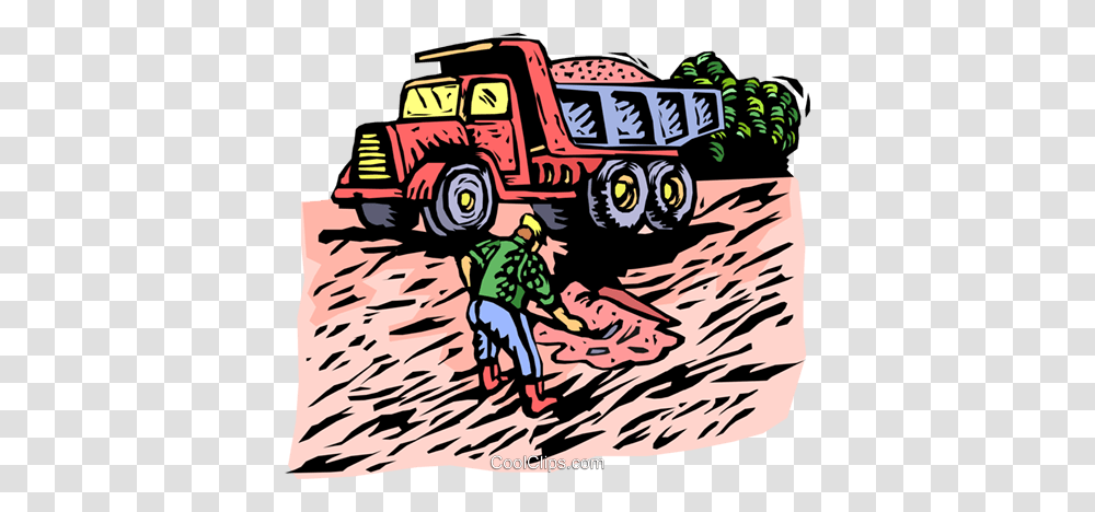 Dump Truck Royalty Free Vector Clip Art Illustration, Transportation, Vehicle, Person, Human Transparent Png
