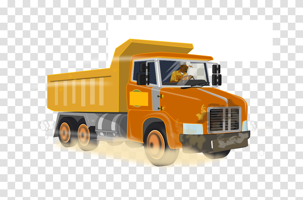 Dump Truck, Transport, Vehicle, Transportation, Person Transparent Png