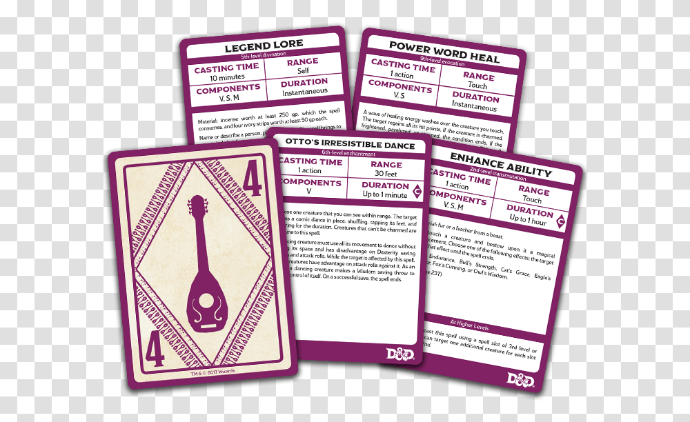 Dungeons And Dragons Spellbook Cards Bard, Paper, Label, Flyer Transparent Png