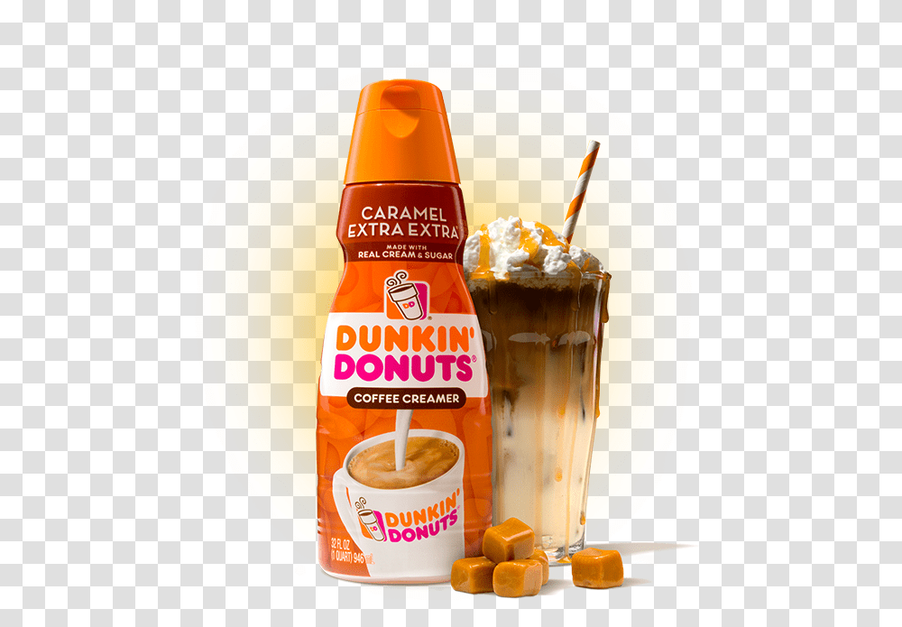 Dunkin Caramel Extra Extra Creamer Dunkin Donuts Vanilla Extra Extra Creamer, Dessert, Food, Milk, Beverage Transparent Png
