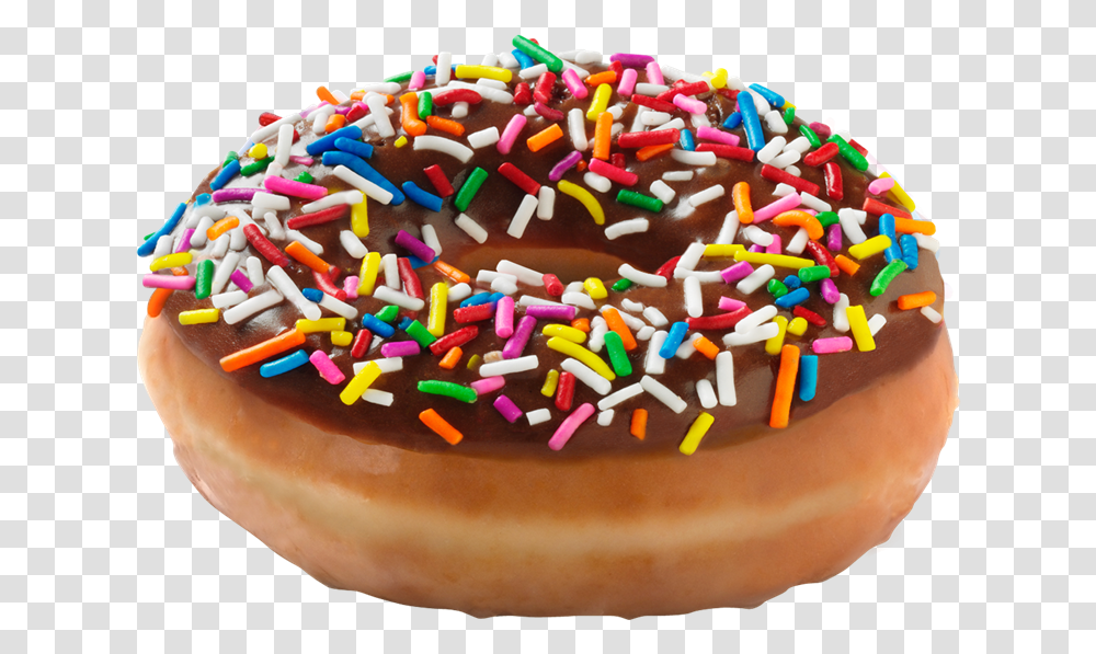 Dunkin Donuts Clipart Sprinkled Donut Krispy Kreme Chocolate Sprinkles, Birthday Cake, Dessert, Food, Pastry Transparent Png