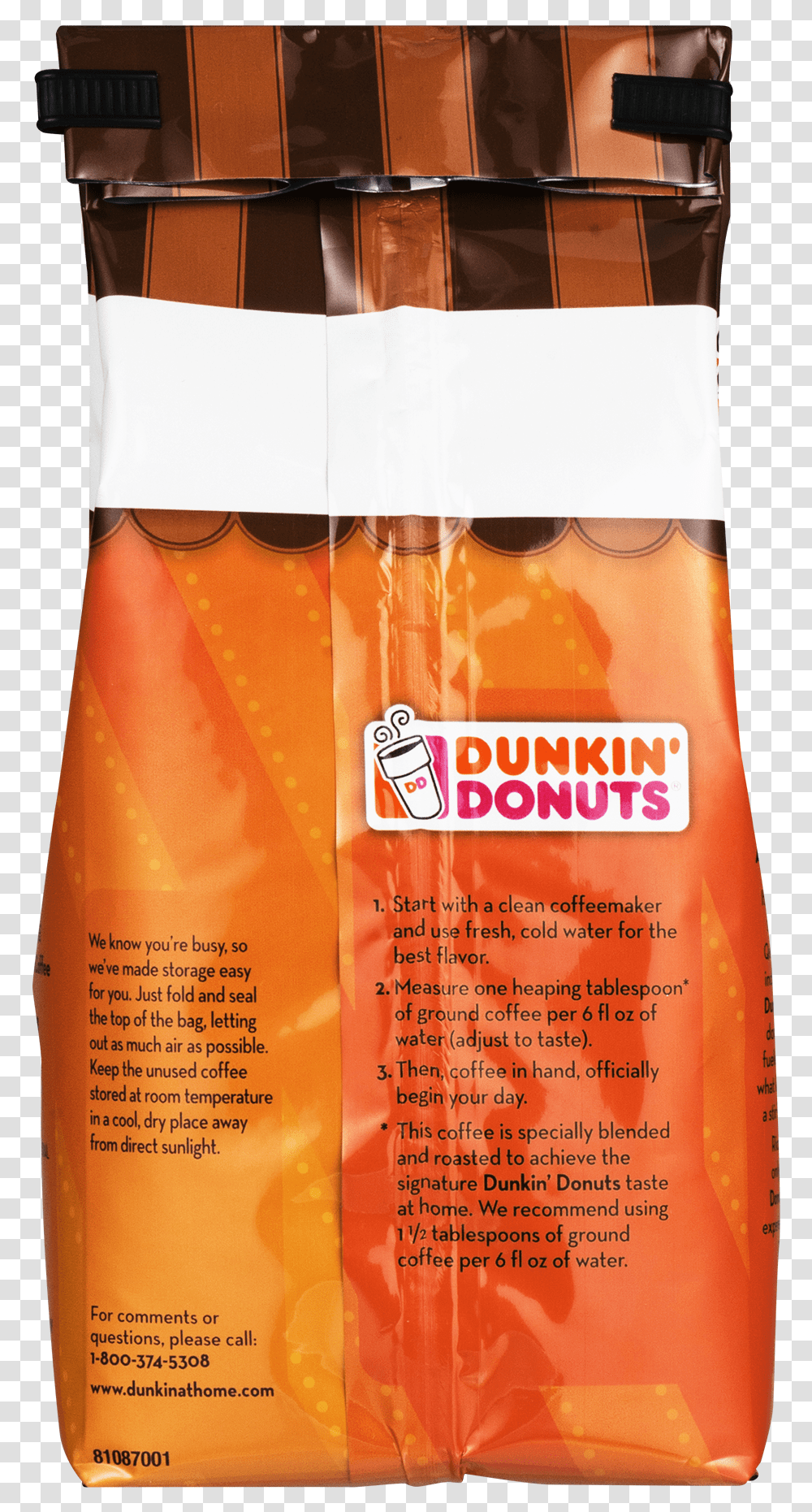 Dunkin Orange, Food, Plant, Aluminium, Menu Transparent Png