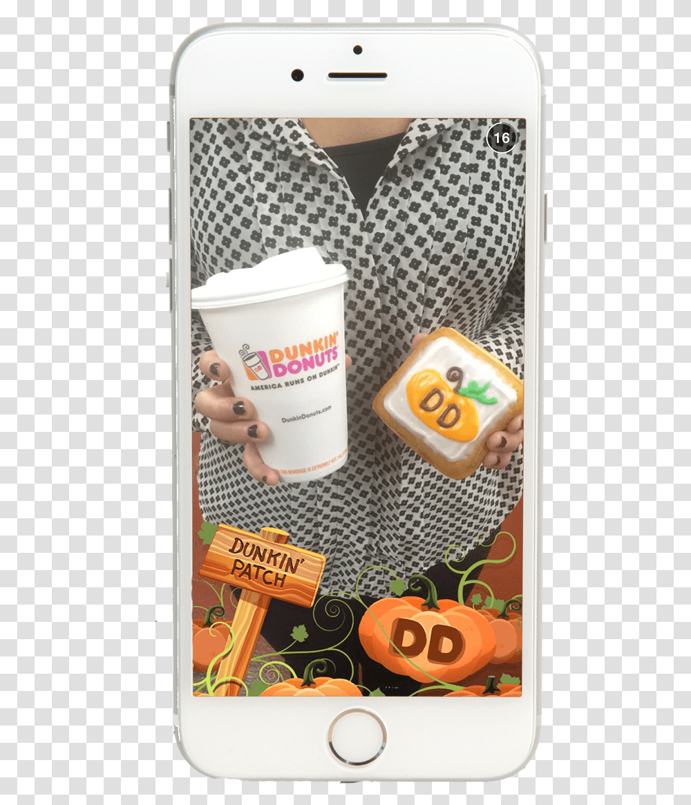 Dunkin Patch, Coffee Cup, Mobile Phone, Electronics, Advertisement Transparent Png