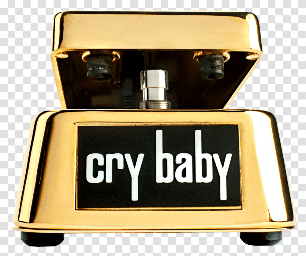 Dunlop Crybaby 50th Anniv 24k Gold Plated Musicgooddealcom Cry Baby Wah Pedal Slash, Logo, Symbol, Trademark, Bottle Transparent Png