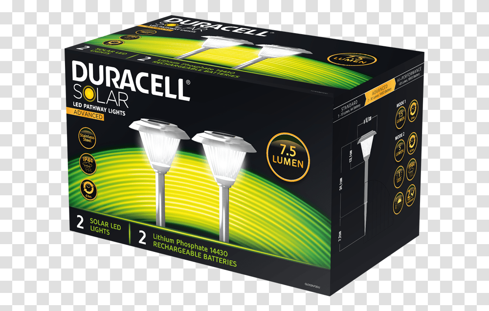 Duracell Solar Pathway Lights 2 Pack Duracell Solar Led Lights, Monitor, Beverage, Cocktail, Alcohol Transparent Png