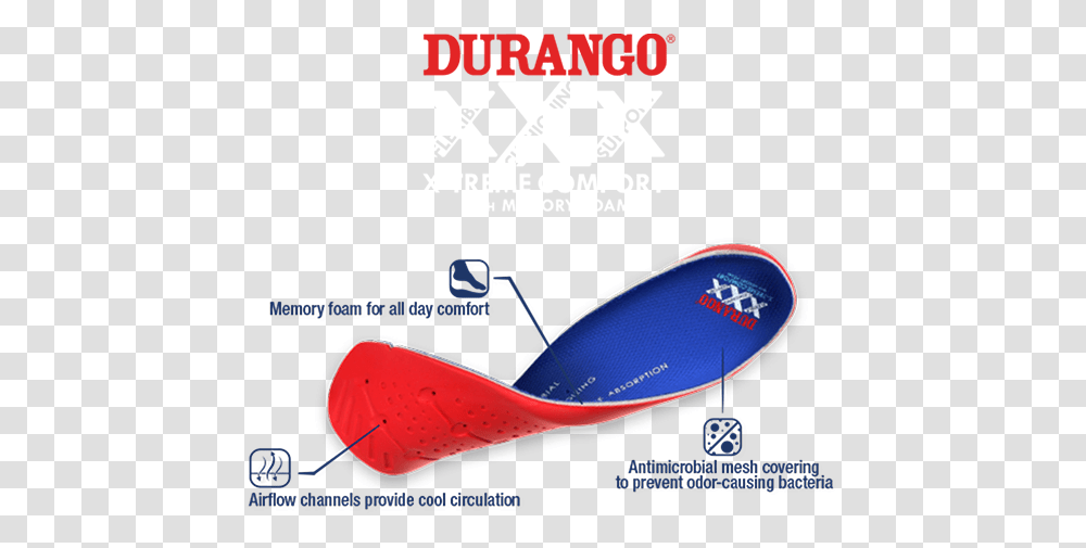 Durango X Treme Comfort Footbed With Memory Foam Carmine, Apparel, Advertisement, Poster Transparent Png