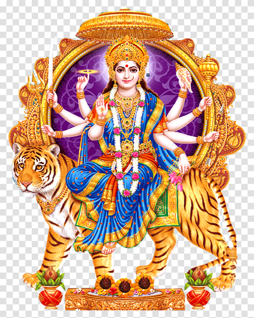 Durga Hd Durga Matha Images, Festival, Crowd, Person, Tiger Transparent Png