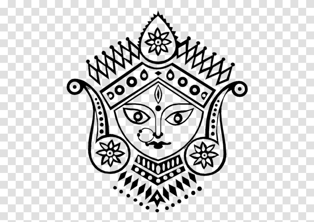 Durga Puja Ganesha How To Draw White Black Project On Durga Puja, Cross, Emblem, Crowd Transparent Png