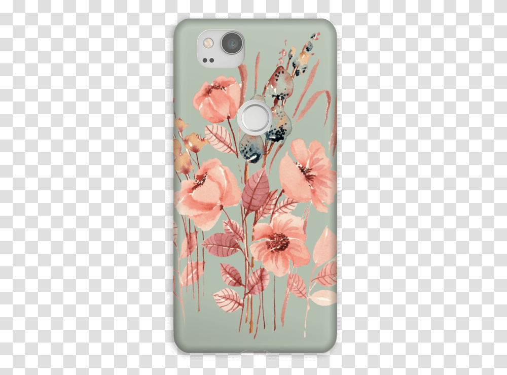 Dusty Green Flower Dream Case Pixel Mobile Phone Case, Floral Design, Pattern Transparent Png