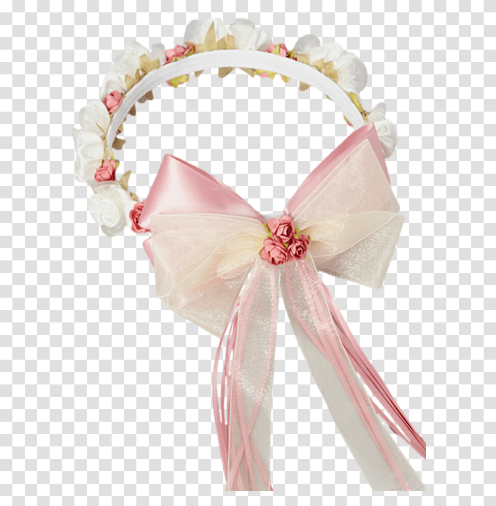 Dusty Rose Silk Amp Satin Floral Crown Wreath Girls Ribbon, Accessories, Accessory, Apparel Transparent Png