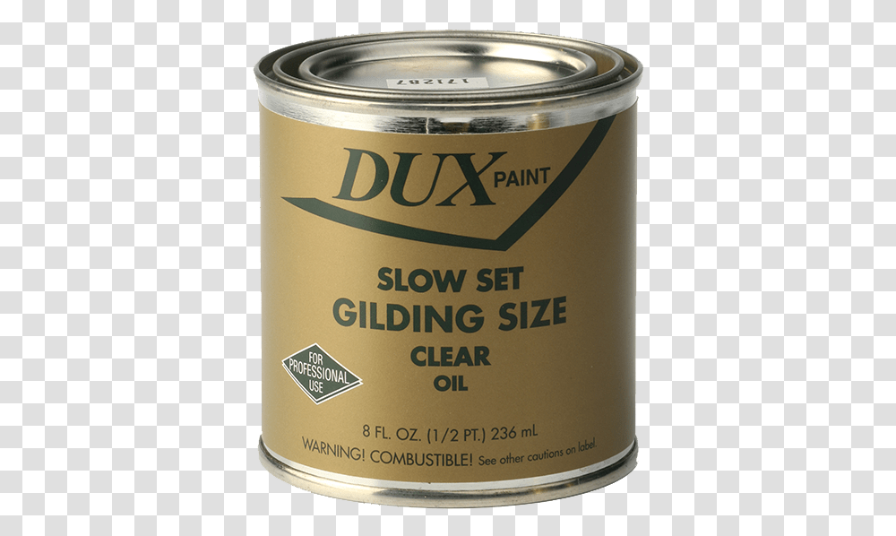 Dux Slow Dry Gold Leaf Sizeadhesive Cylinder, Tin, Can, Beer, Alcohol Transparent Png