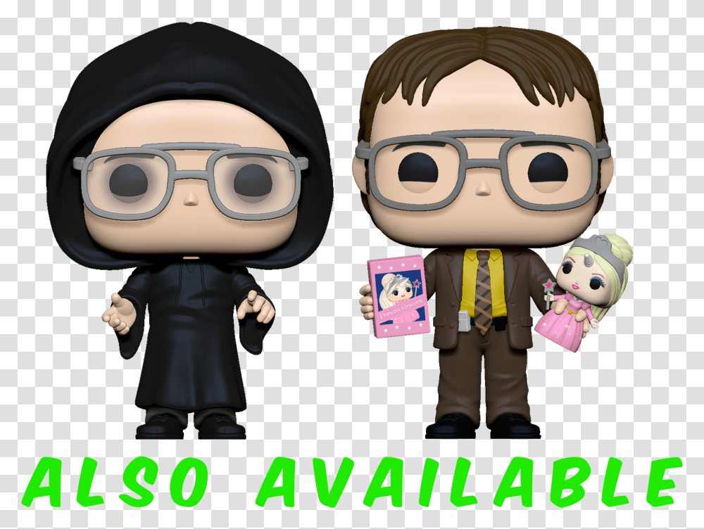 Dwight Schrute With Bobblehead Funko Pop, Sunglasses, Toy, Person Transparent Png