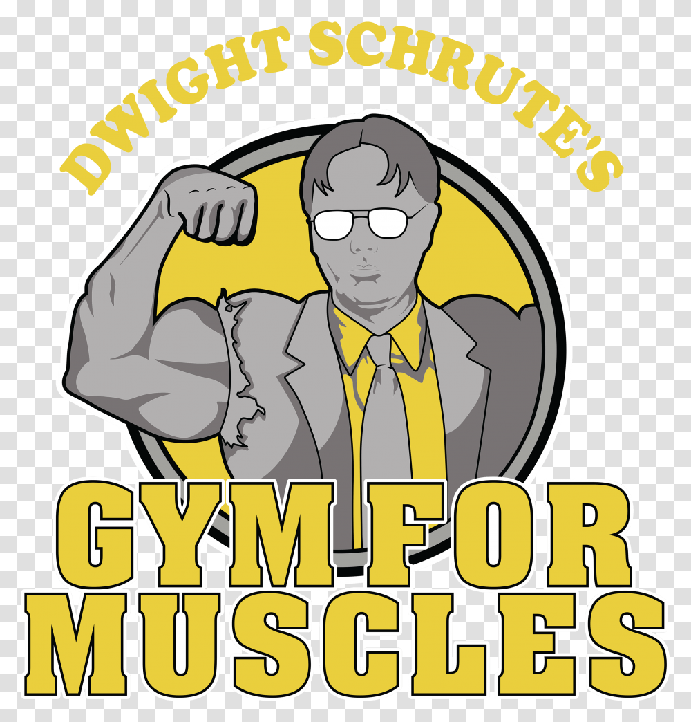 Dwight Schrutes Gym For Muscles Cartoon, Poster, Advertisement, Flyer, Paper Transparent Png