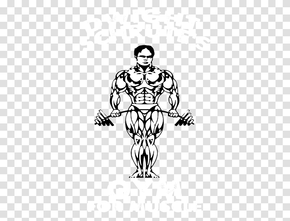 Dwight Schrute's And Gym For Muscles Fleece Blanket Golds Gym Logo, Stencil, Person, Human, Emblem Transparent Png