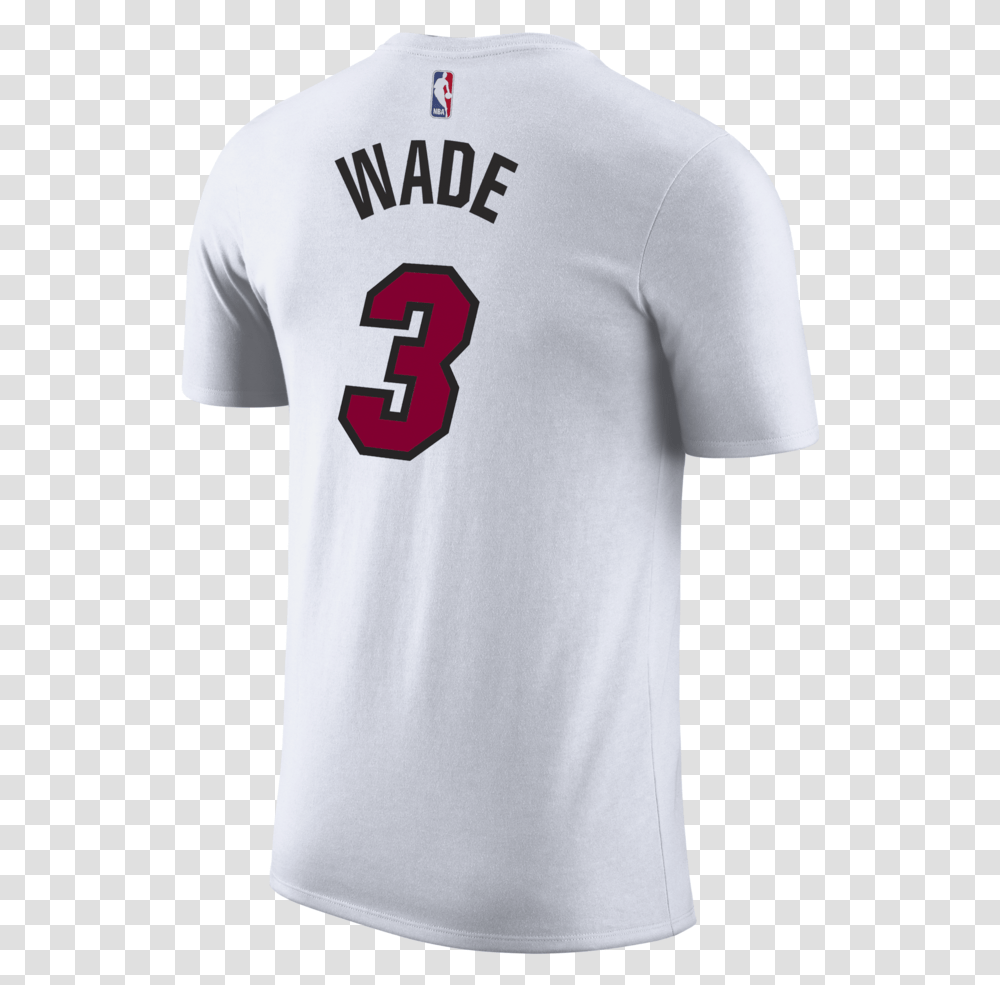 Dwyane Wade Nike Miami Heat White Name Amp Number Tee Active Shirt, Apparel, Jersey, T-Shirt Transparent Png