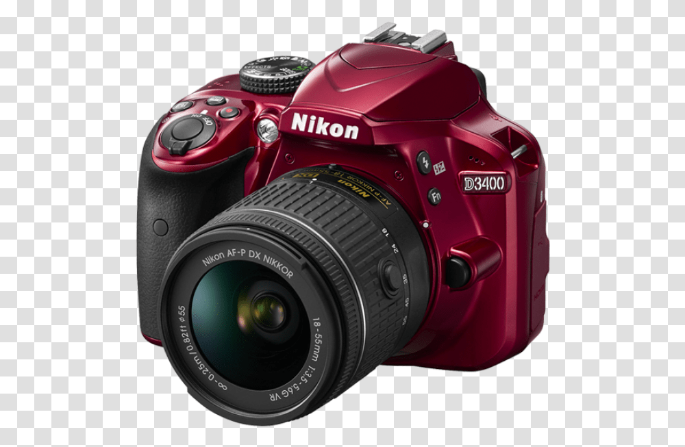 Dx Digital Slr Camera Body W Af P Dx Nikkor Red Nikon, Electronics, Digital Camera Transparent Png