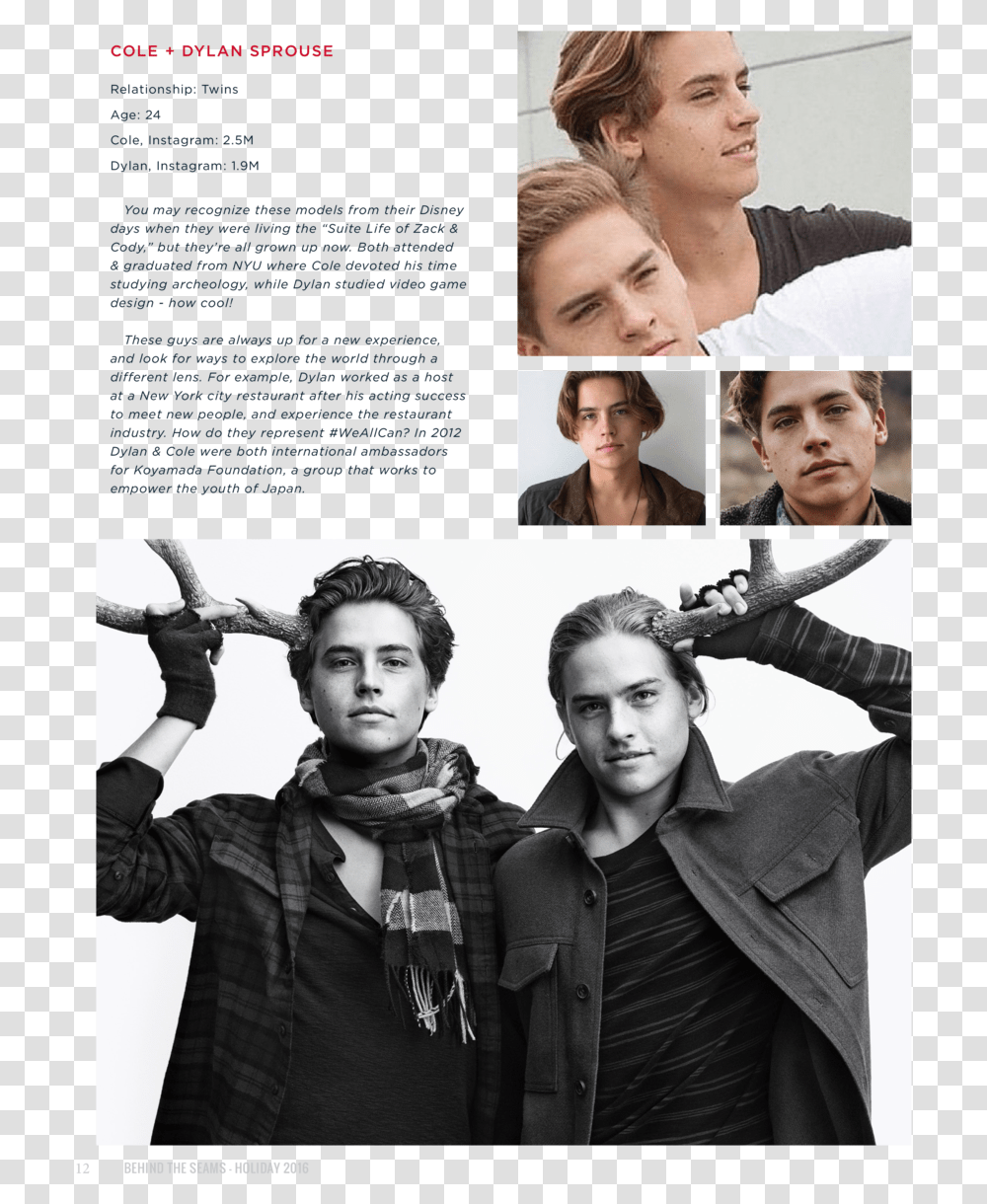 Dylan And Cole Sprouse American Eagle, Person, Face, Scarf Transparent Png