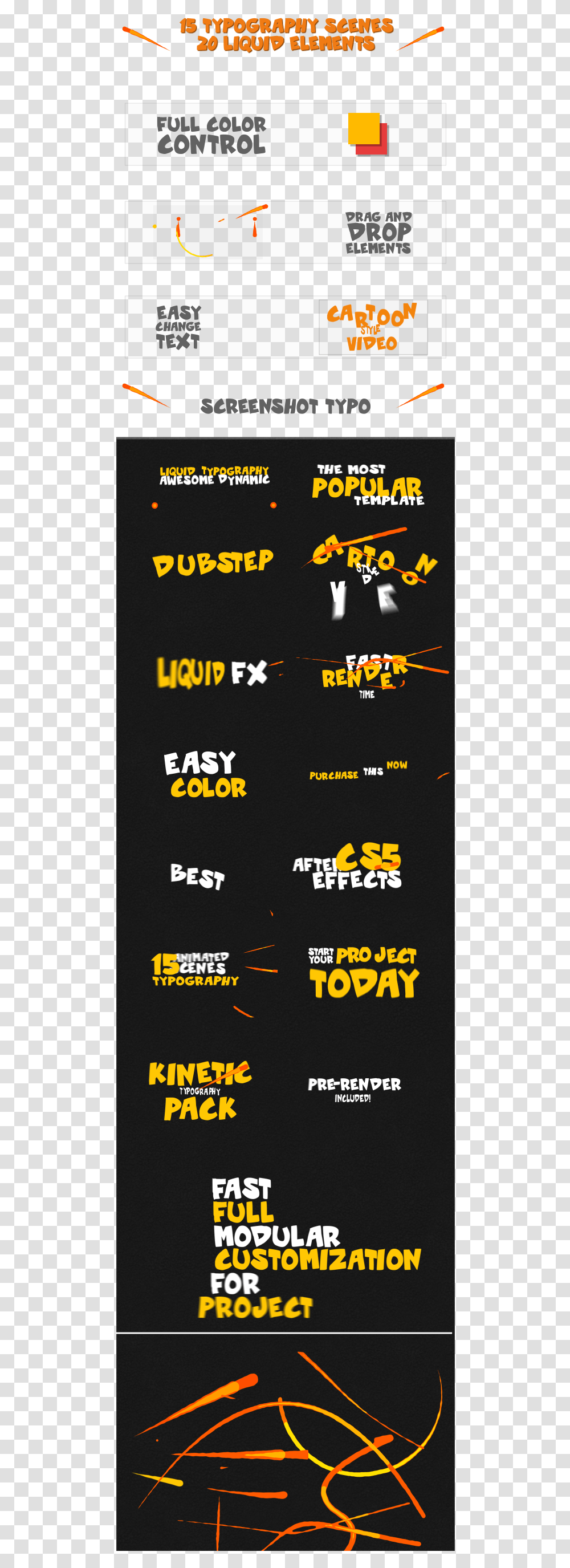 Dynamic Typography Pack After Effects Templates Poster, Menu, Alphabet, Number Transparent Png