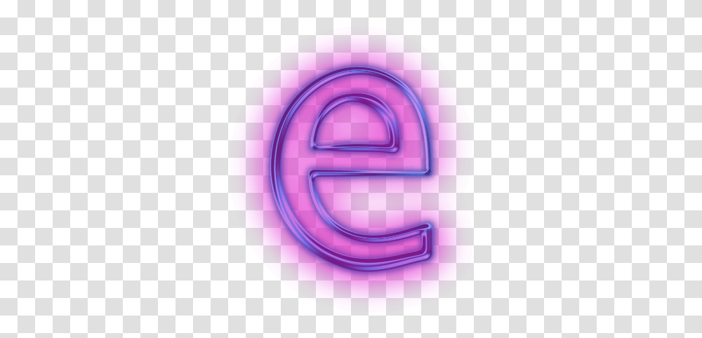 E 5 Image Neon Letter E, Toy, Frisbee, Purple, Food Transparent Png