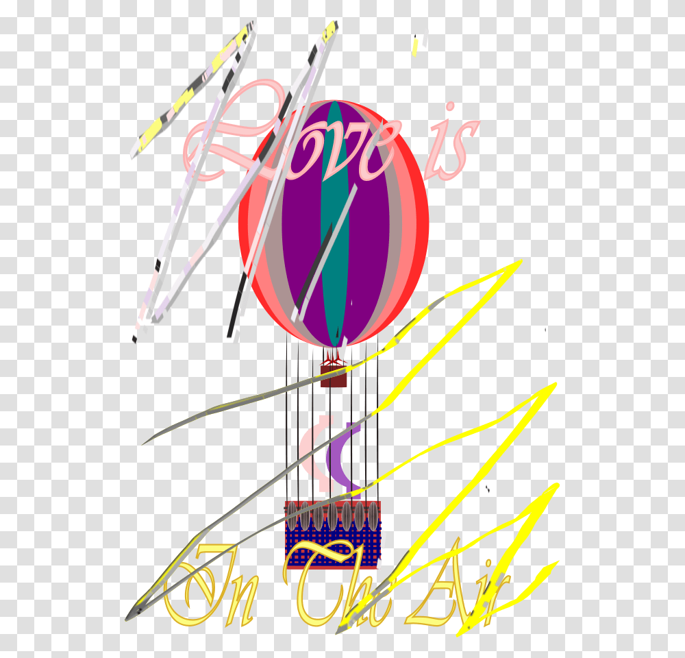E Card Love Is In The Air Hot Air Balloon 08 Sep 2008 Balloon, Bow Transparent Png