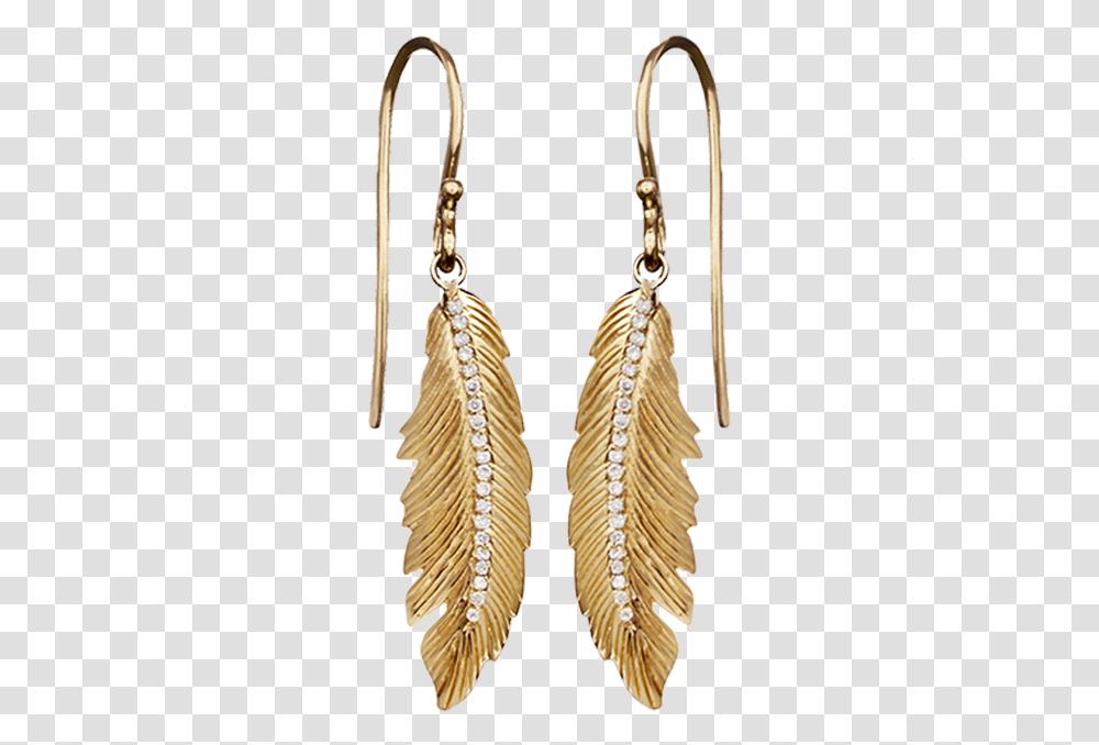 E Feather Earrings Medium Pave Y New Earrings, Accessories, Accessory, Jewelry, Gold Transparent Png