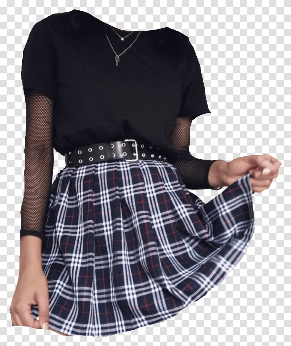 E Girl Aesthetic Niche Memes, Apparel, Tartan, Plaid Transparent Png