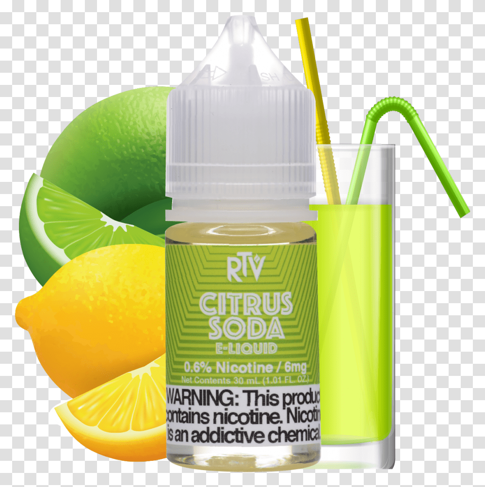 E Liquid Citrus Soda Orange Drink, Bottle, Cosmetics, Plant, Citrus Fruit Transparent Png