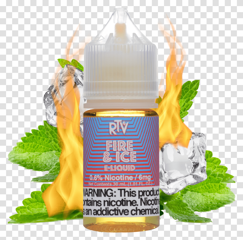 E Liquid Fire And Ice Peppermint Essential Oil 20 Ml, Bottle, Green, Wedding Cake, Plant Transparent Png