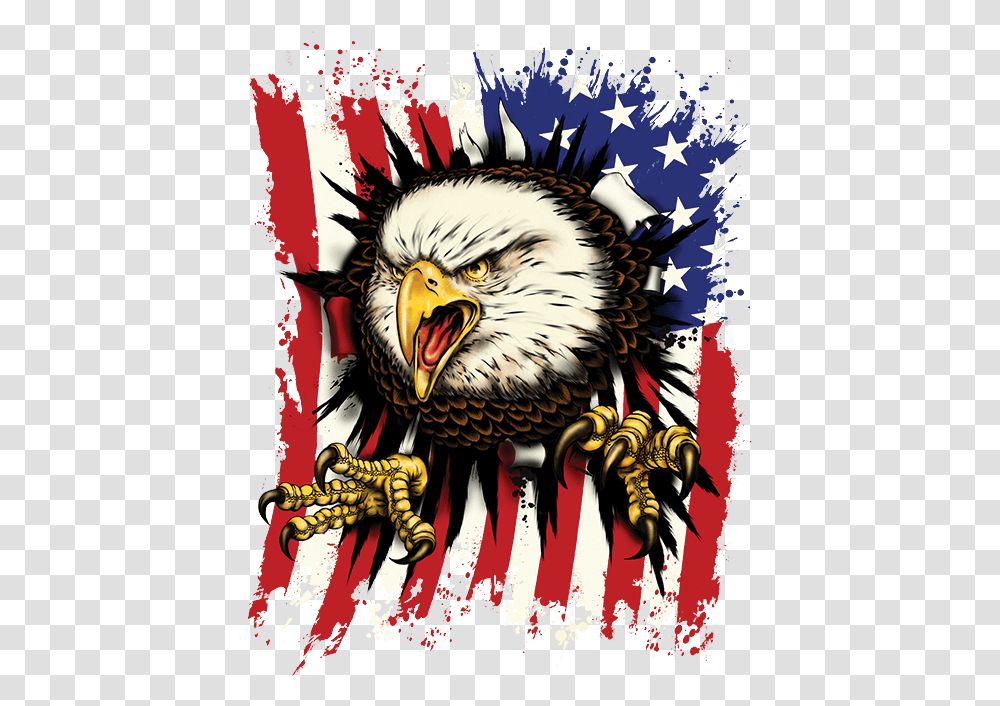 Eagle And Flag, Bird, Animal, Bald Eagle Transparent Png