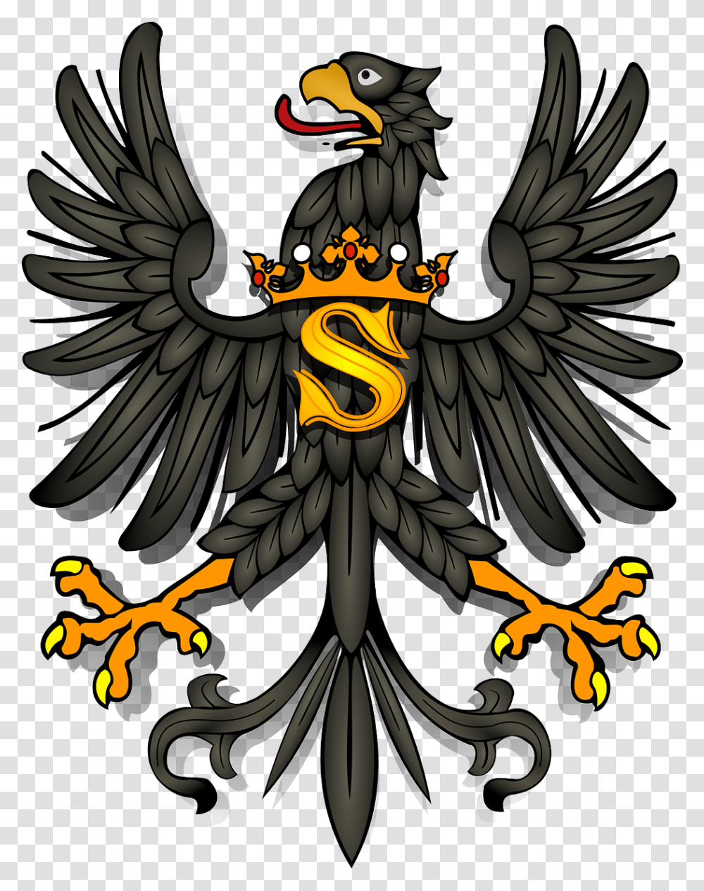 Eagle Bird Animal West Prussia Coat Of Arms, Emblem, Symbol, Art, Dragon Transparent Png