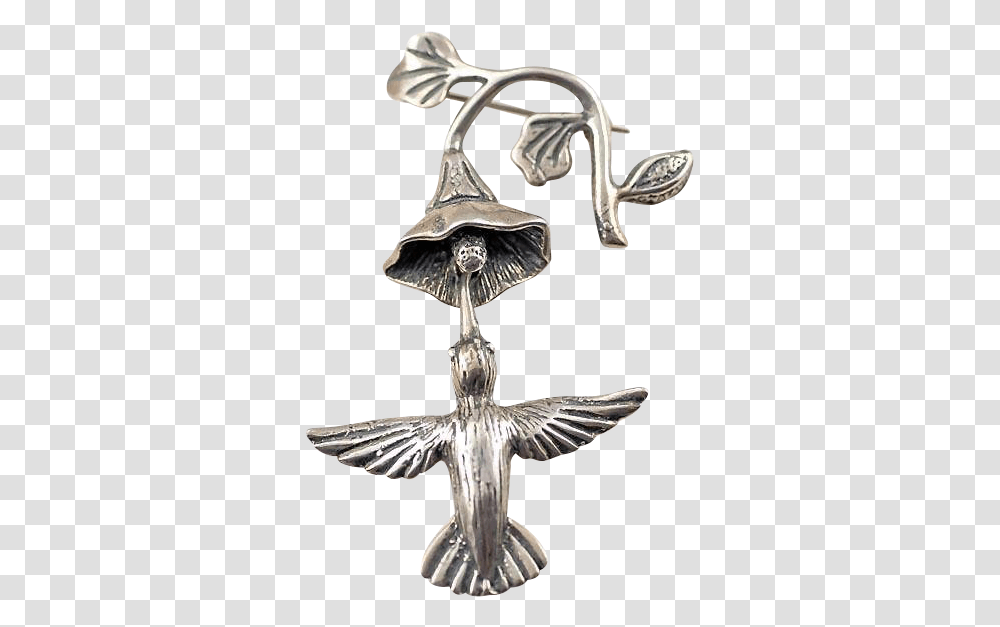 Eagle, Cross, Silver, Sculpture Transparent Png